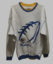 St. Louis Rams NFL Vintage 90s Gray Football Embroidered NFC Sweatshirt XL - $37.43