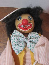 Vintage CLOWN Folk Art Marionette Handmade  Puppet String Dancer - £11.44 GBP