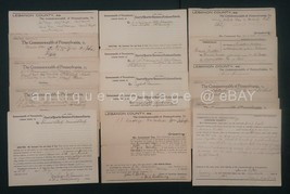 LOT 1895-1907 antique 16pc LEBANON CO PA LEGAL SUBPOENAS archive ephemera - £53.55 GBP