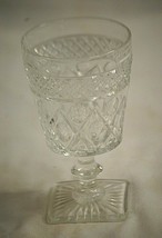 Elegant Water Goblet Wafer Stem Cape Cod Clear by Imperial Glass Ohio Glassware - $16.82