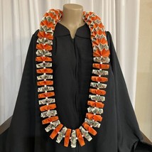 Graduation Money Lei 30 Crisp New Bills Folded Orange Card stock W/white... - $94.05