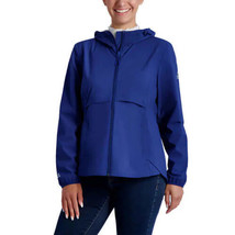 Gerry Ladies&#39; Size XL Packable Hooded Rain Jacket, Blue  - £19.18 GBP