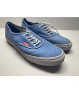 Vans Slim Light Blue Denim Canvas White Stitch M 7 W 8.5 Sneakers Shoes - $45.83 CAD