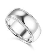 14k Solid White Gold 8mm Milgrain High Polish Wedding Band Ring Men Wome... - $726.00
