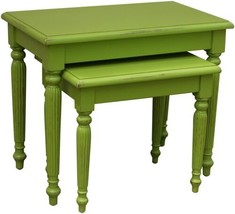 Nesting Tables Trade Winds Raffles Traditional Antique Painted Apple Green - £708.99 GBP