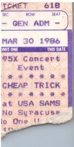 Cheap Trick Concert Ticket Stub March 30 1986 Syracuse New York - £19.46 GBP