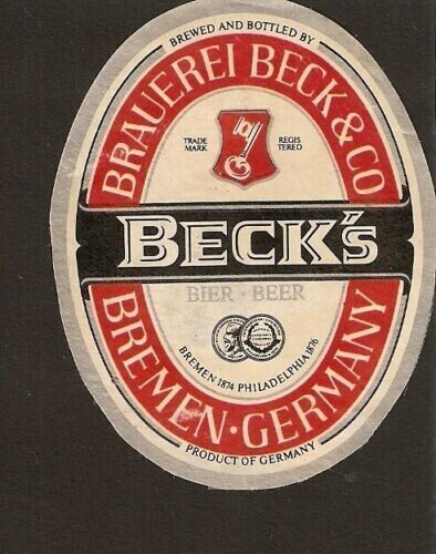 Primary image for Germany German Bremen Brauerei Becks Beer Ads Label bier brewery