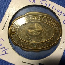Antique Uhlen Carriage Company Rochester, NY  Metal Advertising Tag, Cir... - $29.68