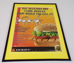 2002 Burger King Chicken Whopper Framed 11x14 ORIGINAL Advertisement - £27.68 GBP