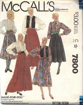 Mc Call&#39;s Pattern 7800 Size 14 Misses&#39; Vest, Blouse And Skirt Uncut - £2.34 GBP