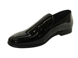 Men Santino Luciano Formal Shoes Patent Leather Shiny Slip on Loafer C350 Black image 3