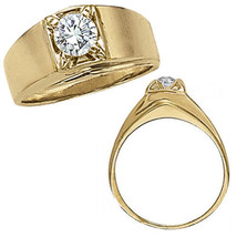 1 Carat G-H Enhanced Diamond Designer Solitaire Mens Man Wedding Ring 14... - $2,018.98