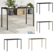 Outdoor Garden Patio Poly Rattan Rectangular Dining Table With Glass Top... - $88.08+