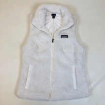 Patagonia Los Gatos Womens Sherpa Fleece White Zip Vest Size Small Pockets - $29.69