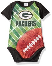 NFL Green Bay Packers Bodysuit Field Print Size 0-3 Month Youth Gerber - £11.84 GBP