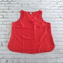 Worthington Womens Blouse 1X Orange Sleeveless Shirt V Neck Top - $17.95