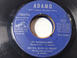 Adamo IN Bandoulière 1966 - Single LP vinyl 7 &quot; Solo el Single sin Folder G - $146.03 MXN