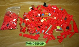 586 All Red Lego Parts Bricks Pieces Building Toys - £43.38 GBP