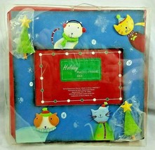 Metal Christmas Cats Picture Frame 3 Dimensional Kitty Tree 4x6 NIB Blue Snow - £8.02 GBP