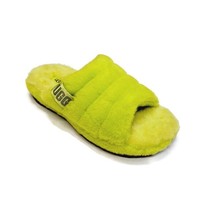 UGG Fluff You Sheepskin Slip On Slippers Key Lime Black Mens Size 10 Wom... - $59.37