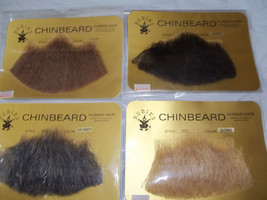 Goatee Chin Beard Human Hair #2022   Black  Blond  Dk Gray Light Grey Med Brown  - £12.14 GBP+