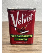 Vintage Velvet Pipe And Cigarette Tobacco Tin Flip Lid Style Empty KG JD - $184.53 MXN