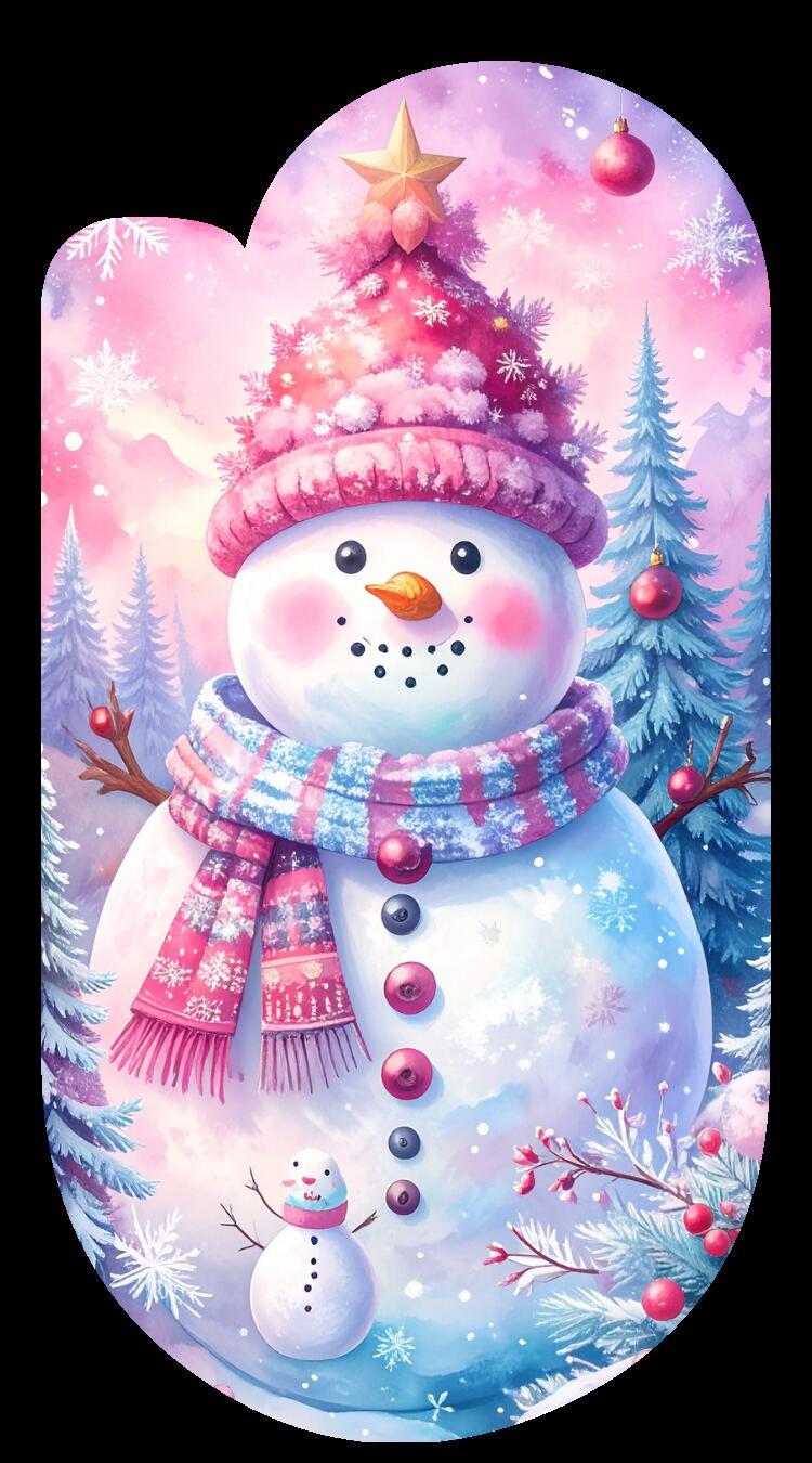 Winter Christmas Snowman Paperclip Design Clipart 120PNG Digital Download  Item image 12