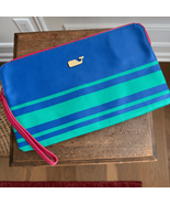 Vineyard Vines Striped Zipper Aviator Blue Green Clutch Wristlet - $476.28 MXN