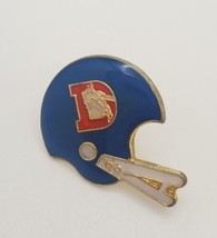 Vintage Denver Broncos NFL Helmet Shaped Lapel Hat Vest Pin Pinchback Ti... - $19.60