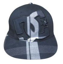 DC Shoes Flexfit 210 Fitted Hat Plaid Logo Cap Black Gray 7 1/4–7 5/8 Skate - $19.75