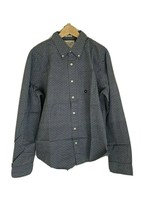 New Abercrombie &amp; Fitch Blue Dot Button Front Poplin Long Sleeve Men Shirt XXL - £38.94 GBP