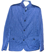 Husky Men&#39;s Blue Quilted Button Thin Blazer Jacket Size US 44 EU 54 - $176.37