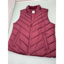 Gap Women&#39;s Puffer Vest Full Zip Maroon Red XL - £15.51 GBP