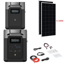 EcoFlow DELTA 2 + Solar Pan 200W Rigid 2 Panels 2048Wh (1 DELTA 2 Extra Battery) - £1,296.55 GBP