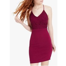 City Studios Junior Womens 5 Wine Red Lace Bodycon Dress NWT BY85 - £23.43 GBP