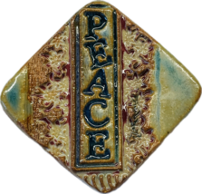 Inspirational - Peace handmade ceramic refrigerator magnet  - £7.73 GBP