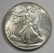 1942-P Walking Liberty Silver Half Dollar Coin AG13 - £56.68 GBP