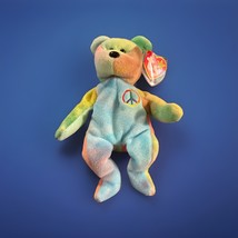 Ty Beanie Baby - PEACE the Ty-Dyed Bear (8.5 Inch) In Collector&#39;s Case - $12.99