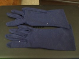 Vintage Pair of Unbranded Navy Stretch Nylon Gloves - $8.73