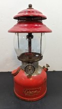 Vintage 2/77 1977 Coleman 200A Red Lantern w/ Pyrex Globe, No Handle - £74.73 GBP
