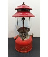 Vintage 2/77 1977 Coleman 200A Red Lantern w/ Pyrex Globe, No Handle - £73.44 GBP