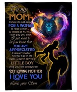 Mother &amp; Son Quotes Letter Blanket Fleece Sherpa Gift For Mom Wolf Sofa ... - £28.22 GBP+