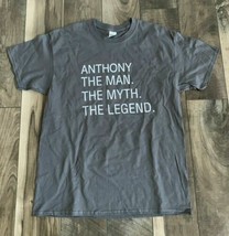 The Anthony - Man Myth Legend Gildan Tee T-Shirt Gray Grey Size Large - £10.11 GBP