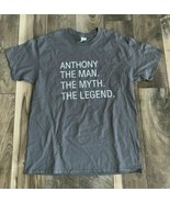 The Anthony - Man Myth Legend Gildan Tee T-Shirt Gray Grey Size Large - £9.97 GBP