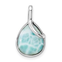 Sterling Silver Pear Shape Larimar Twist Pendant - £67.93 GBP