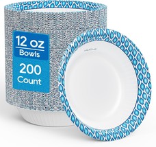 Muchii 12 Oz Paper Bowls 200 Counts Disposable Bowls, Printed, And Dinne... - $37.97