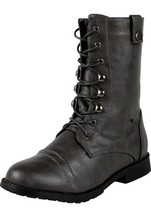 West Blvd Damara 2 Folding Cuff Combat Boots Gray Womens Size 5.5 - $25.52
