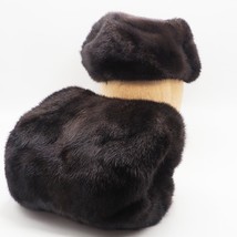 Vintage Womens Black Rabbit Fur Hat &amp; Hand Muffler - £122.73 GBP