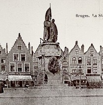 Breydel De Coninc Statue Bruges Litho Belgium Gravure 1910s Postcard PCB... - $19.99