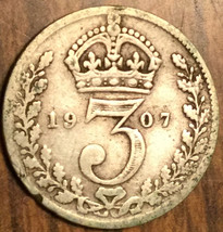 1907 Uk Gb Great Britain Silver Threepence Coin - £3.82 GBP